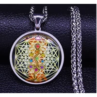 Szines Metatron mintás nemesacél nyaklánc