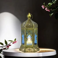 Labib marokkói mécses és gyertyatartó kék