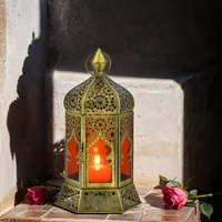 Labib marokkói mécses és gyertyatartó piros