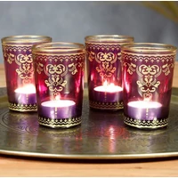 Marjana marokkói mécses és gyertyatartó pohárszett