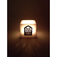 Paraffin mécsestartó  lámpa Marokkóból Defne fehér