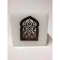 Paraffin mécsestartó  lámpa Marokkóból Defne fehér