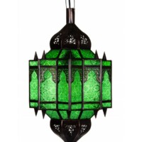 Alia marokkói mennyezeti lámpa zöld