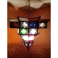 Noha marokkói mennyezeti lámpa színes