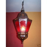 Ksar marokkói mennyezeti lámpa piros