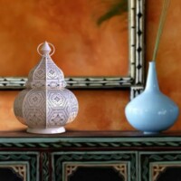Maha marokkói fehér gyertya és mécsestartó