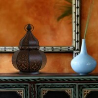 Maha marokkói fekete gyertya és mécsestartó