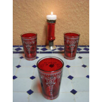 Andalous marokkói tea pohár piros
