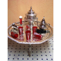 Andalous marokkói tea pohár piros