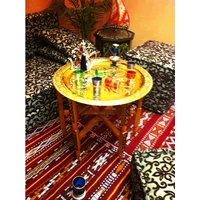 Iman antik keleti teázó asztal arany színben 60 cm