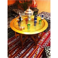 Iman antik keleti teázó asztal antik színben 80 cm