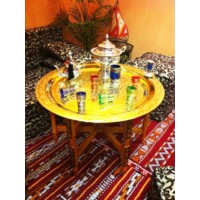 Iman antik keleti teázó asztal arany színben 80cm