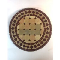 Marrakeshi mozaik asztal natúr/bordó