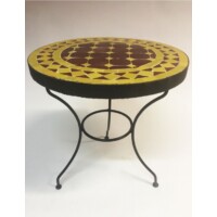 Marrakeshi mozaik asztal bordó/sárga