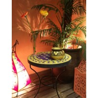 Marrakeshi mozaik asztal kék/sárga