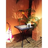 Marrakeshi mozaik asztal natúr/kék