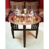 Mehdia marokkói teázó asztal arany színben 60 cm