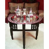 Mehdia marokkói teázó asztal ezüst színben 60 cm