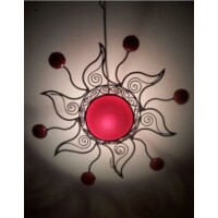 Soleil marokkói mennyezeti lámpa piros