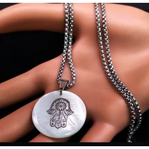 Fatima keze nemesacél nyaklánc