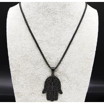 Fatima keze fekete nemesacél nyaklánc I