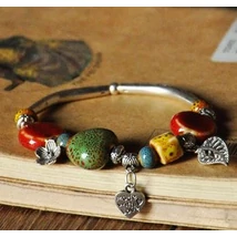 Szíves porcelán karkötő