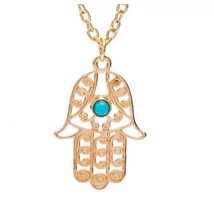 Fatima keze nyaklánc kék kővel