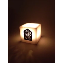 Paraffin mécsestartó  lámpa Marokkóból Defne fehér