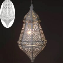 Salma marokkói mennyezeti lámpa fehér