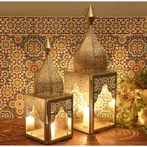 Modena marokkói mécses szett ezüst