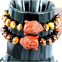 Buddhista mala tigrisszem karkötő