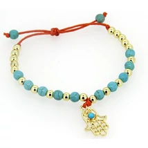 Fatima keze karkötő türkizből