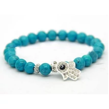 Fatima keze karkötő türkizből