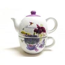 Teás készlet levendulás mintával