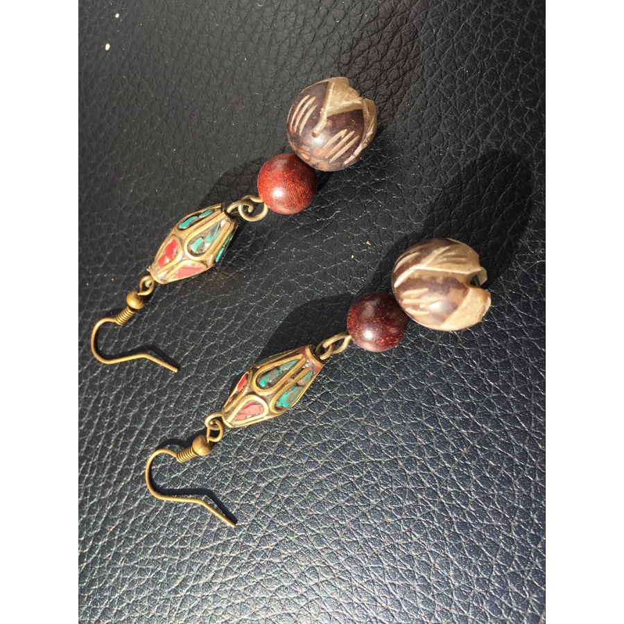 Tibeti mintás fülbevaló