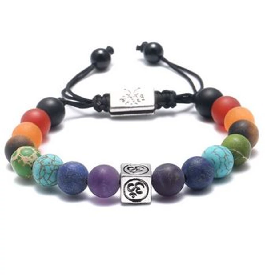 Csakra karkötő ezüst vagy arany színű osztóval