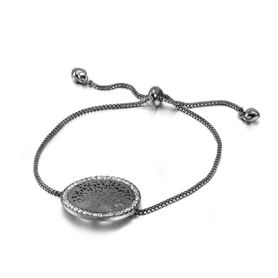 Életfás karkötő ezüst színű lánccal