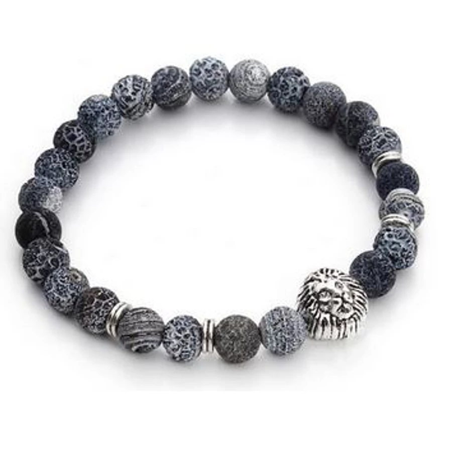 Ezüst színű oroszlán fejes karkötő