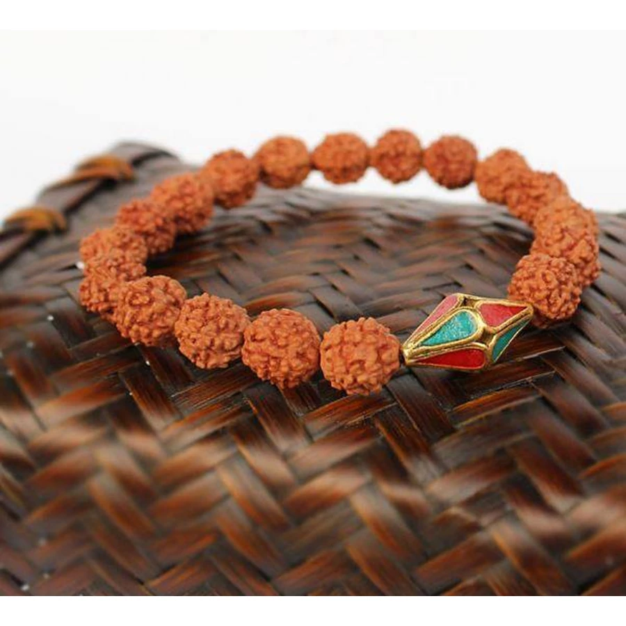 Rudraksha mala tibeti osztóval karkötő