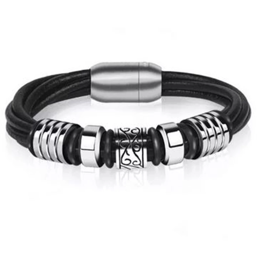 Vésett bőr karkötő