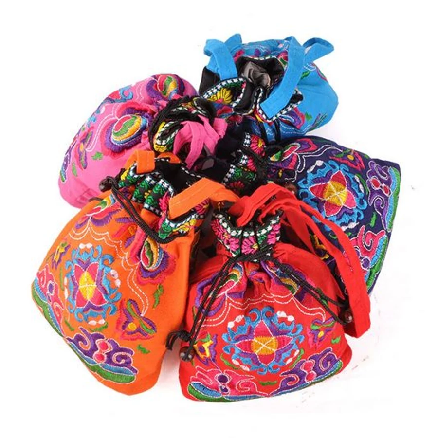 Indiai hímzett táska narancssárga