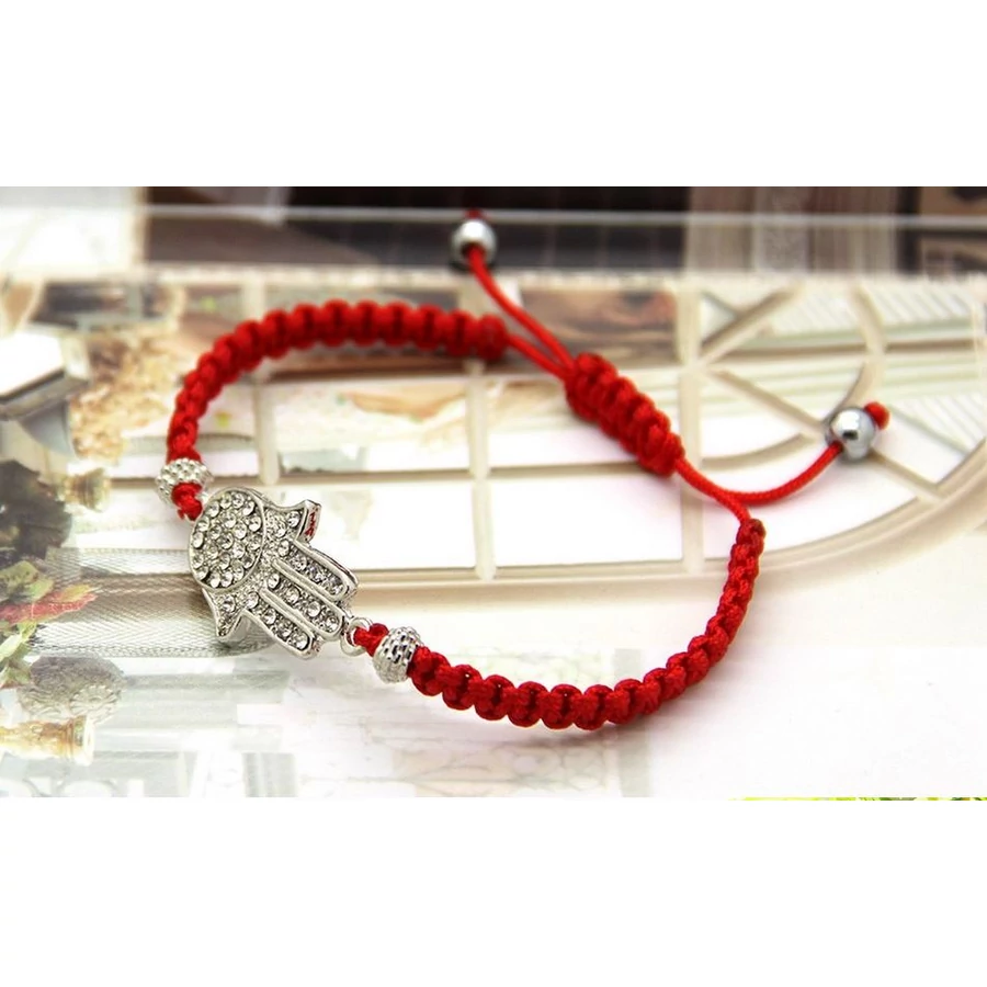 Fatima keze karkötő piros színű