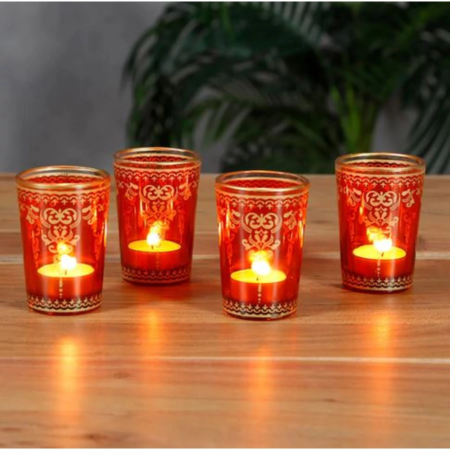 Marjana marokkói mécses és gyertyatartó pohárszett