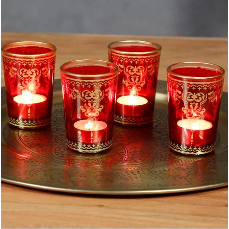 Marjana marokkói mécses és gyertyatartó pohárszett