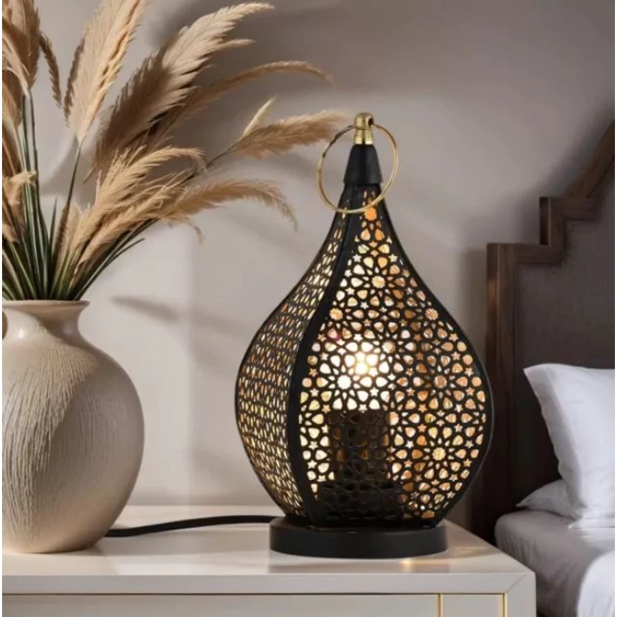 Adil marokkói asztali lámpa fekete