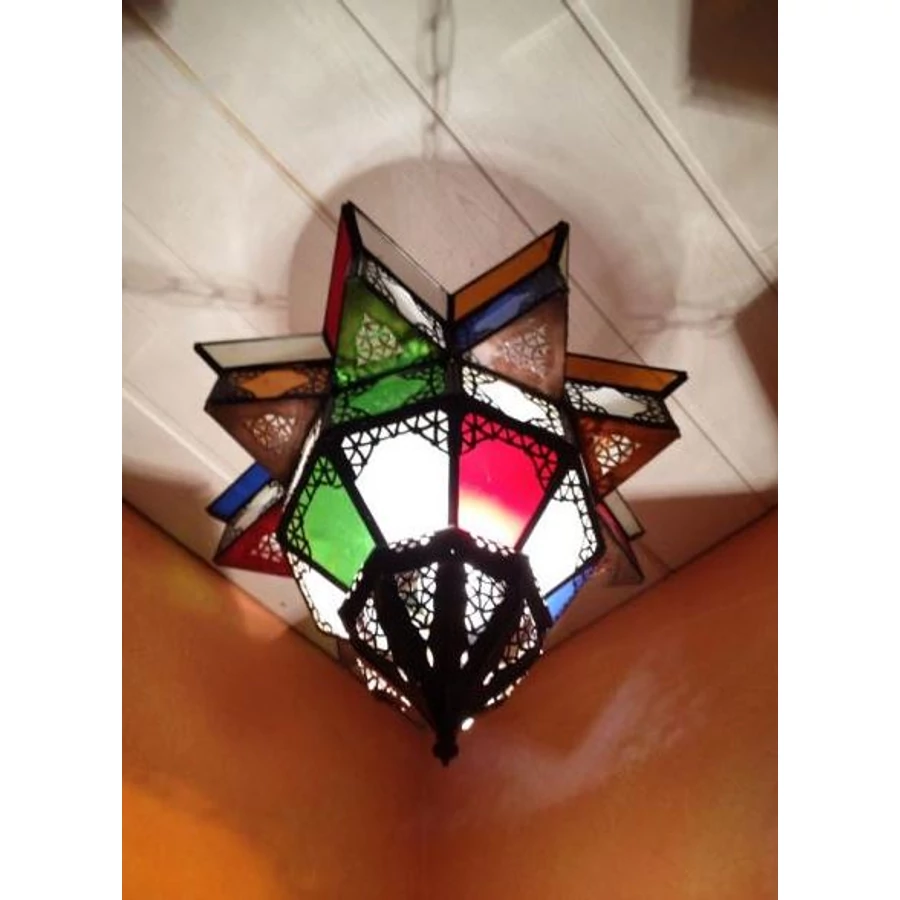 Noha marokkói mennyezeti lámpa színes