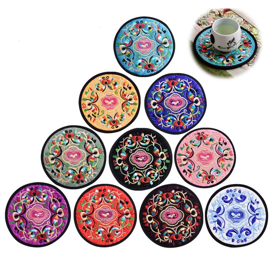 Tibeti hímzett poháralátét 10 db-os