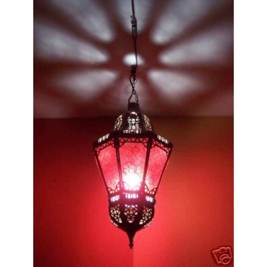 Ksar marokkói mennyezeti lámpa piros