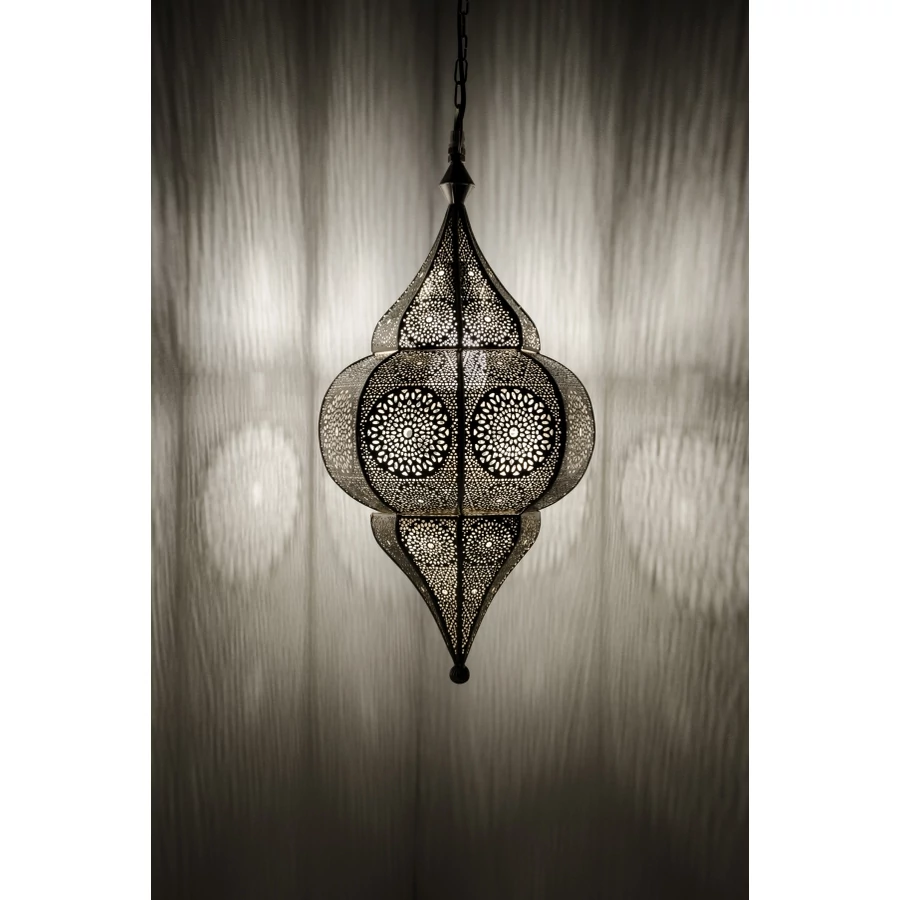 Malha marokkói mennyezeti lámpa fekete