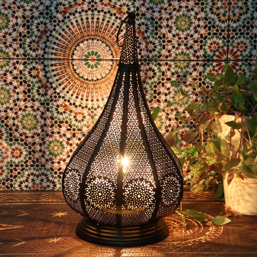Monza marokkói asztali lámpa fekete színű